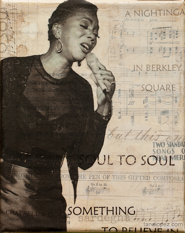 mixed media art carmen lundy by tana lopez